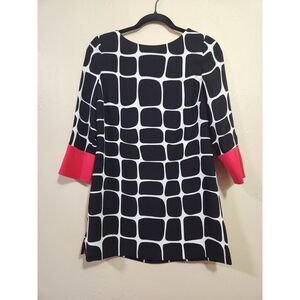 Carlisle 3/4 Sleeve Sheath Dress‎ Size 2 Geometric Black and Red